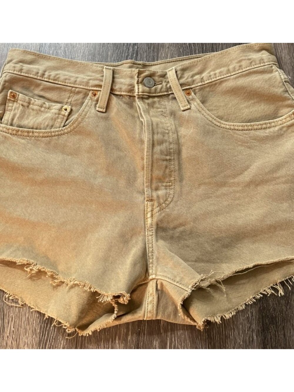 LEVIS Womens 501 Original Fit Shorts Size 30 Light Brown